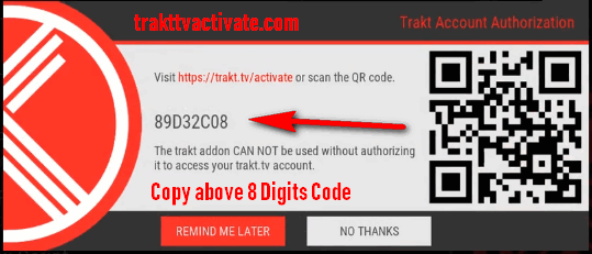 trakt tv code