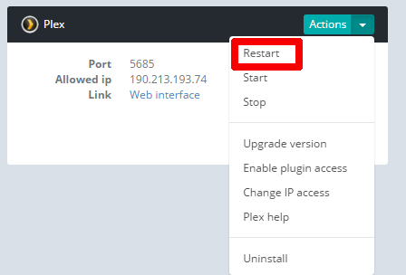 Plex Restart