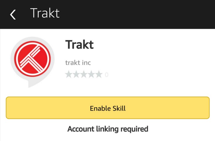 trakt skill enable